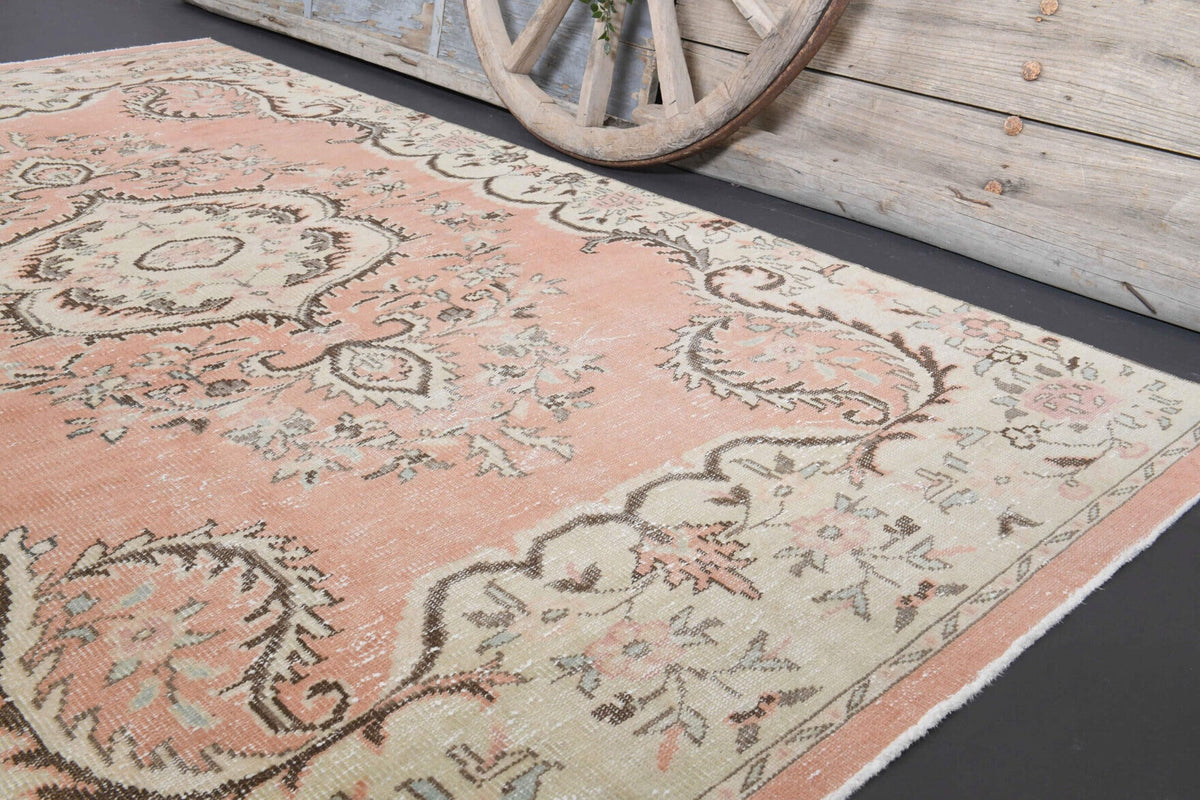 Vintage Orange Area Anatolian Rug