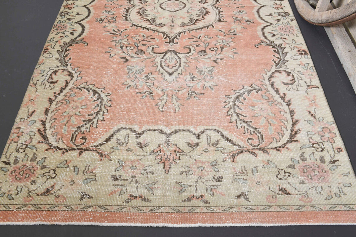 Vintage Orange Area Anatolian Rug