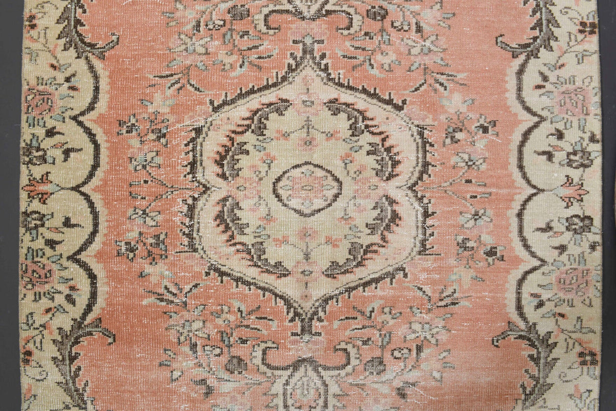 Vintage Orange Area Anatolian Rug