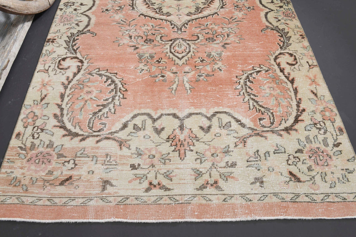 Vintage Orange Area Anatolian Rug