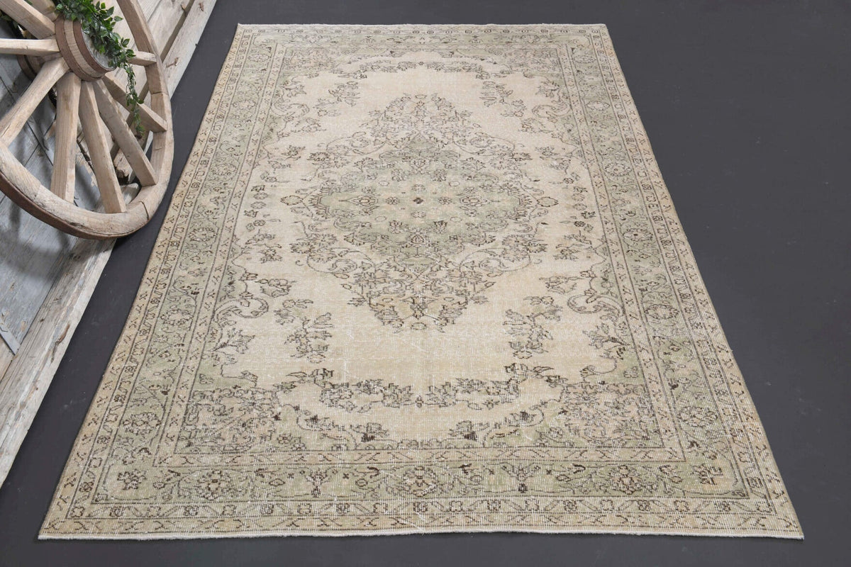 Vintage Oushak Handmade Wool Rug