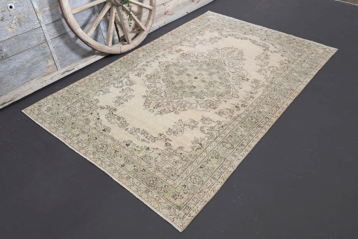 Vintage Oushak Handmade Wool Rug