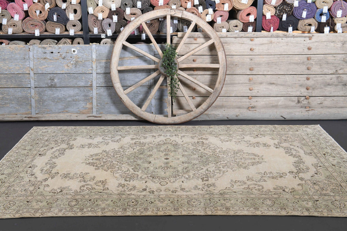 Vintage Oushak Handmade Wool Rug