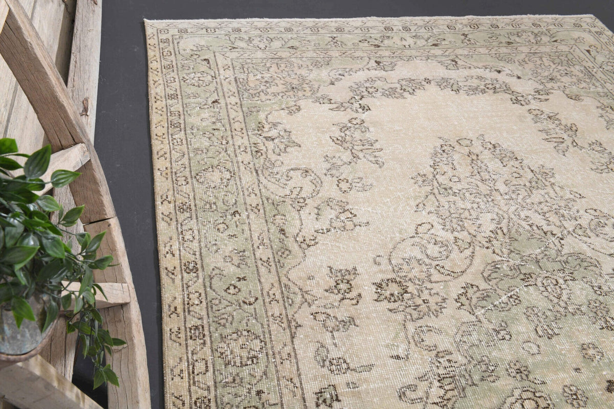 Vintage Oushak Handmade Wool Rug