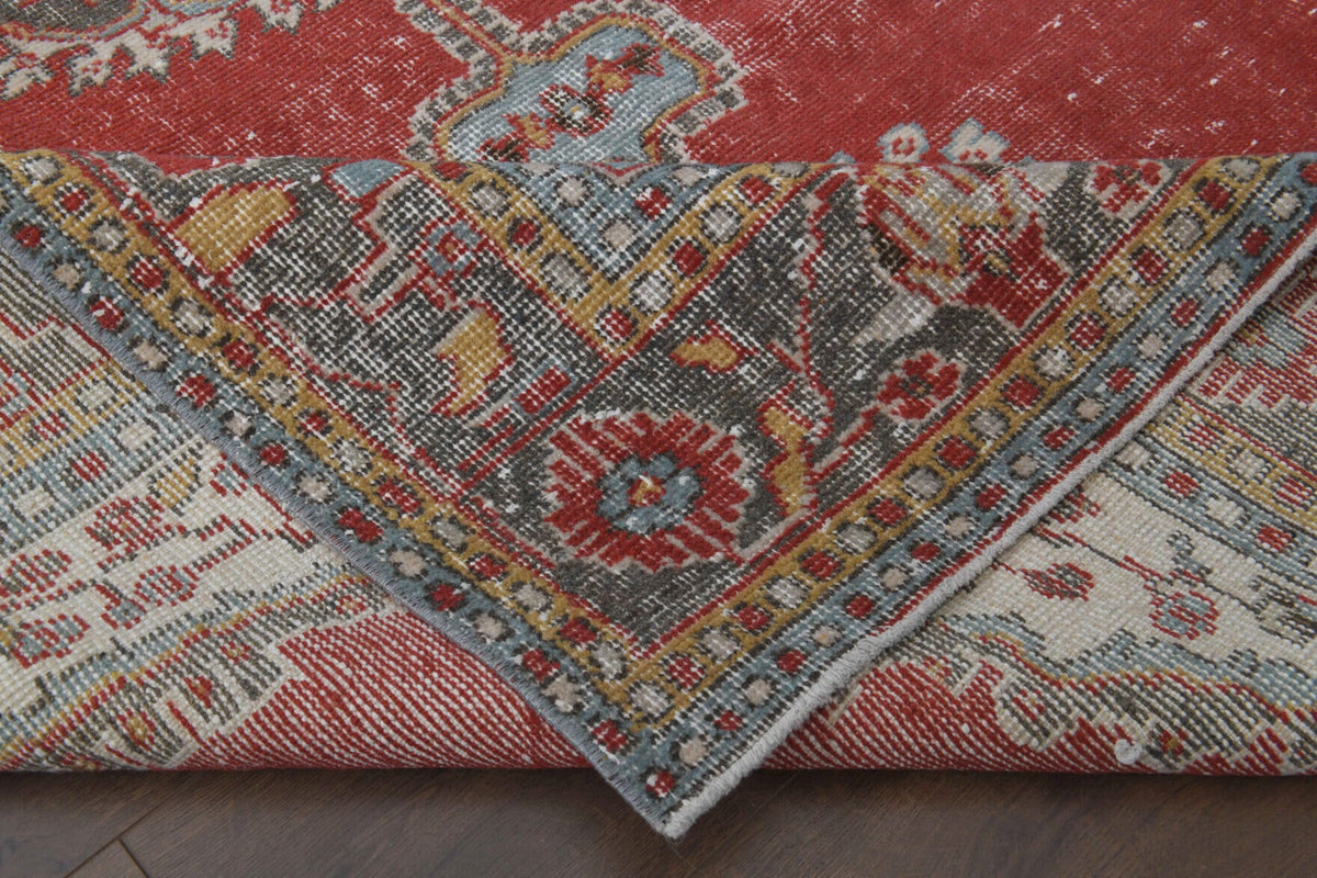 1960s- Red Colored - Medallion - Anatolian Vintage Rug