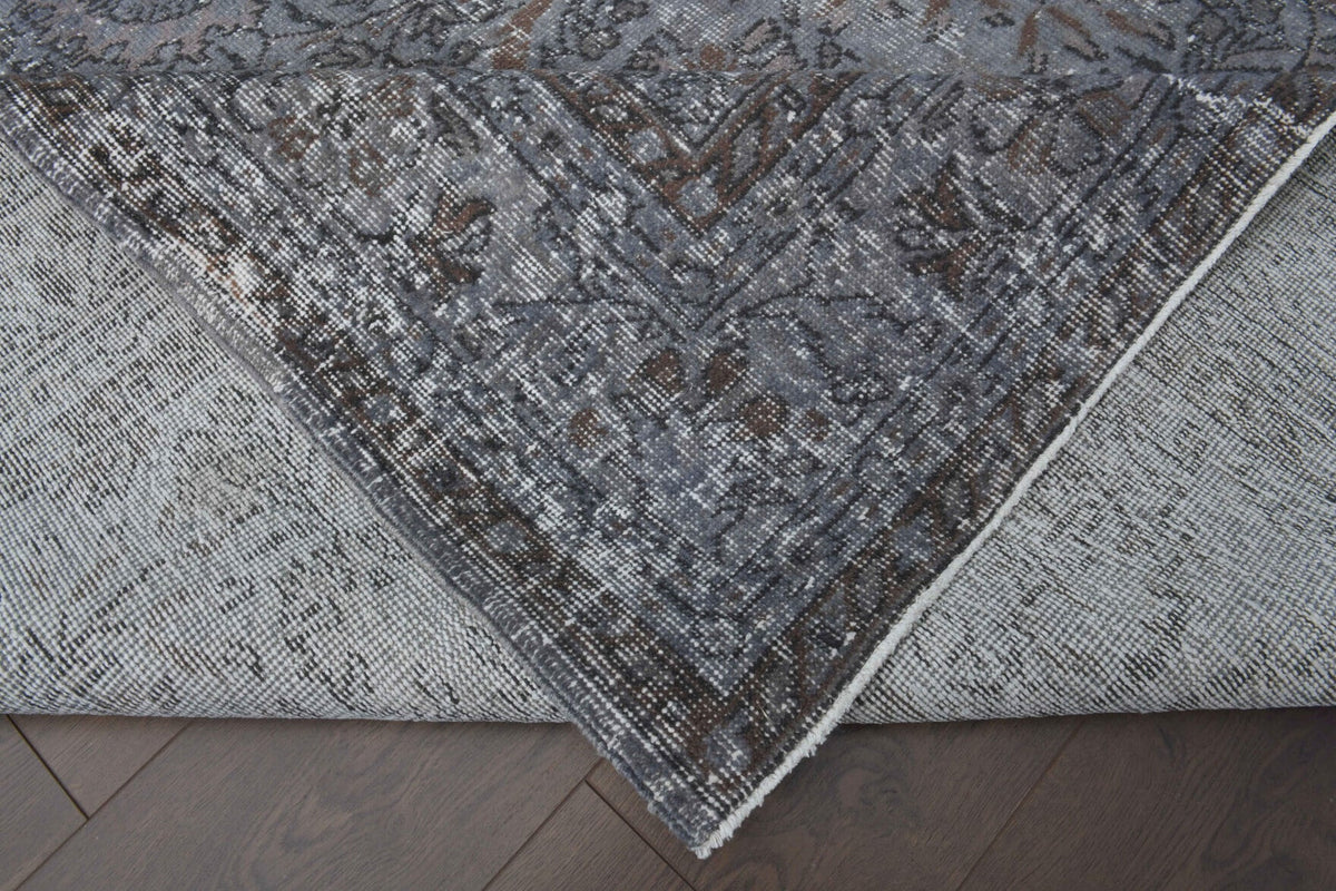 Vintage Hereke Gray Floral Rug