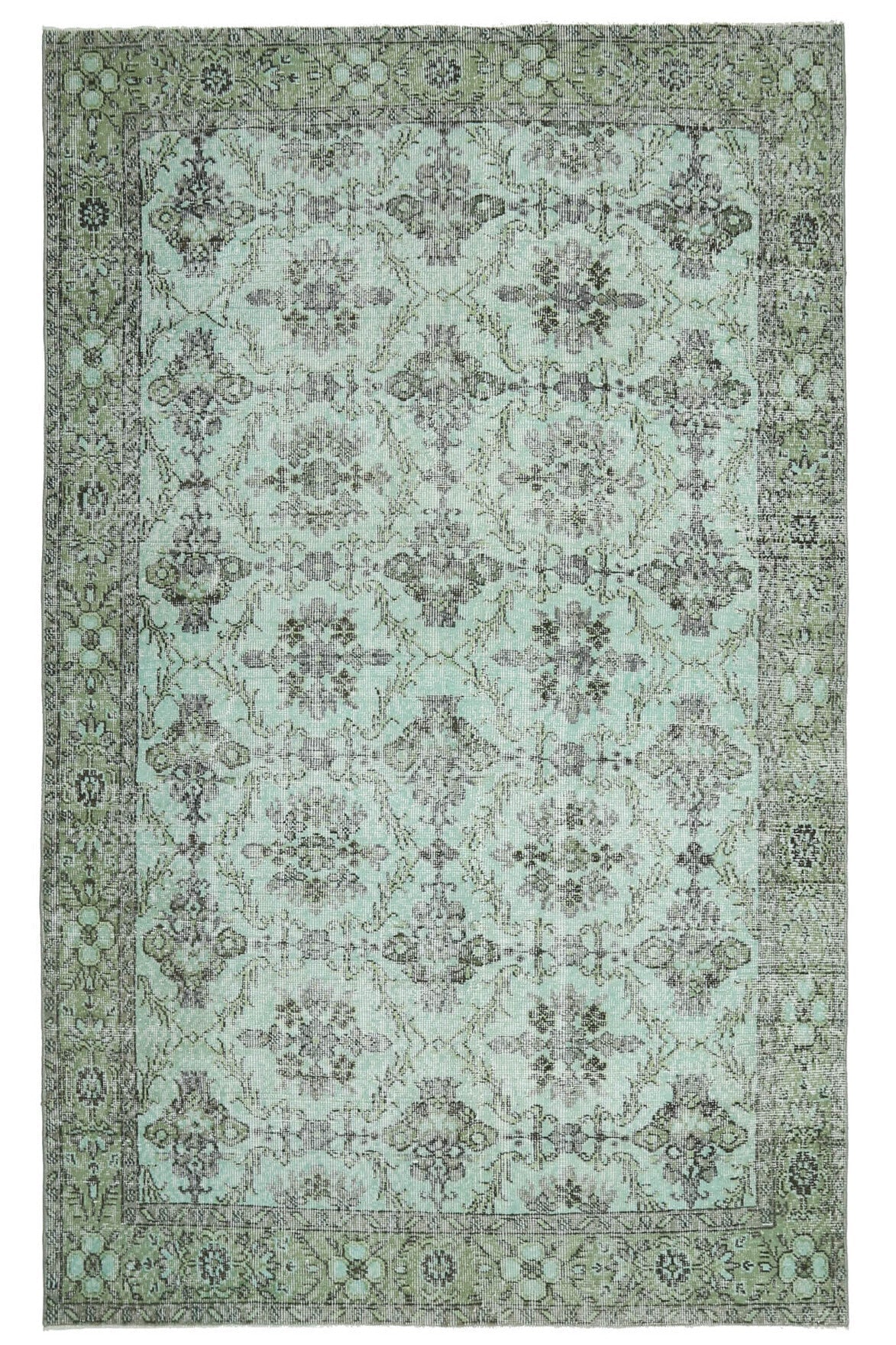 Mint Floral - Vintage Area Hereke Rug