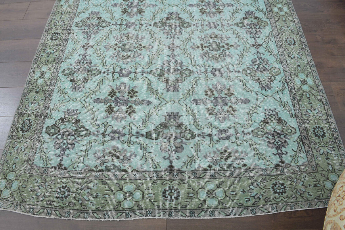 Mint Floral - Vintage Area Hereke Rug