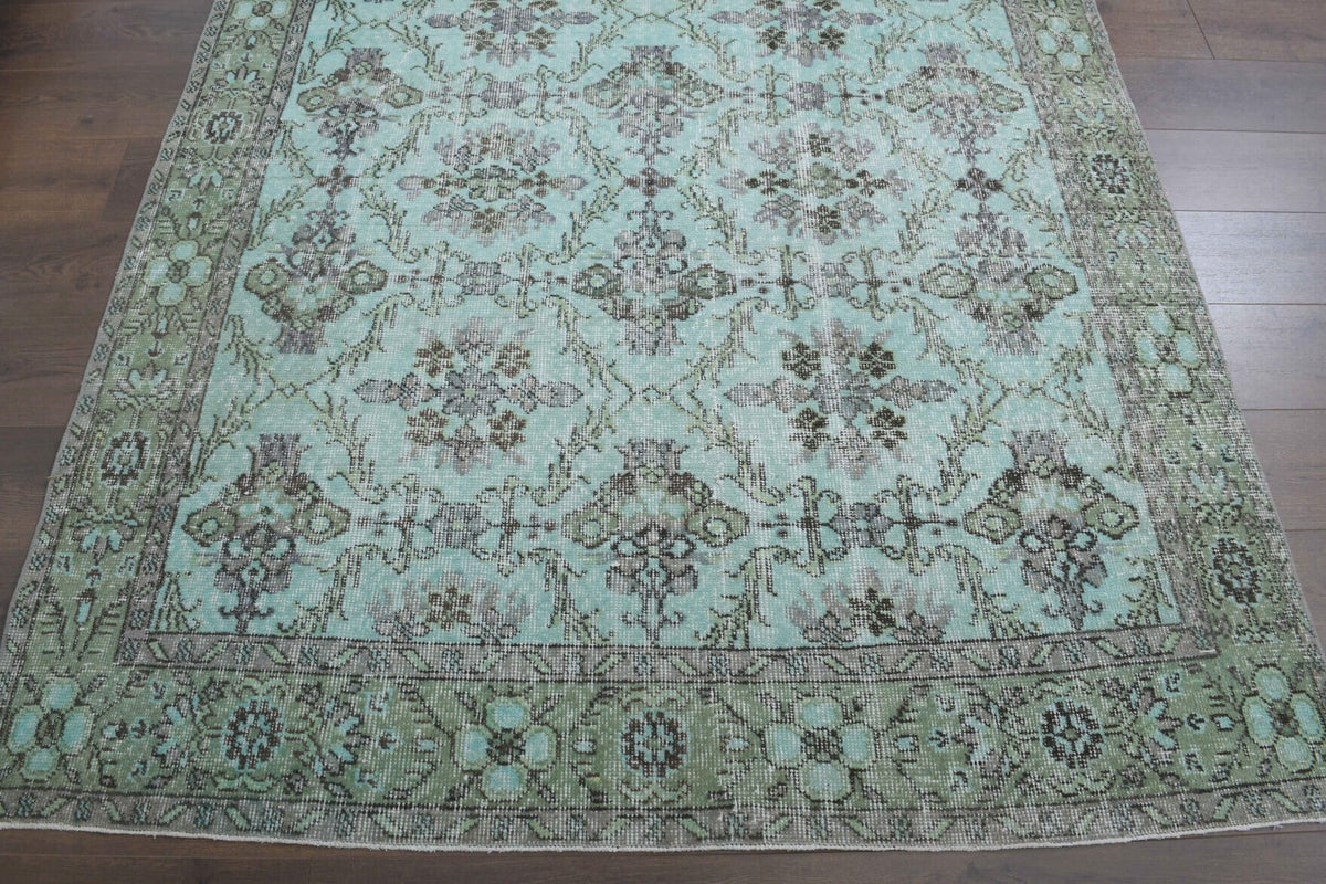 Mint Floral - Vintage Area Hereke Rug