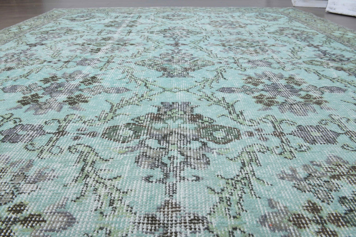 Mint Floral - Vintage Area Hereke Rug