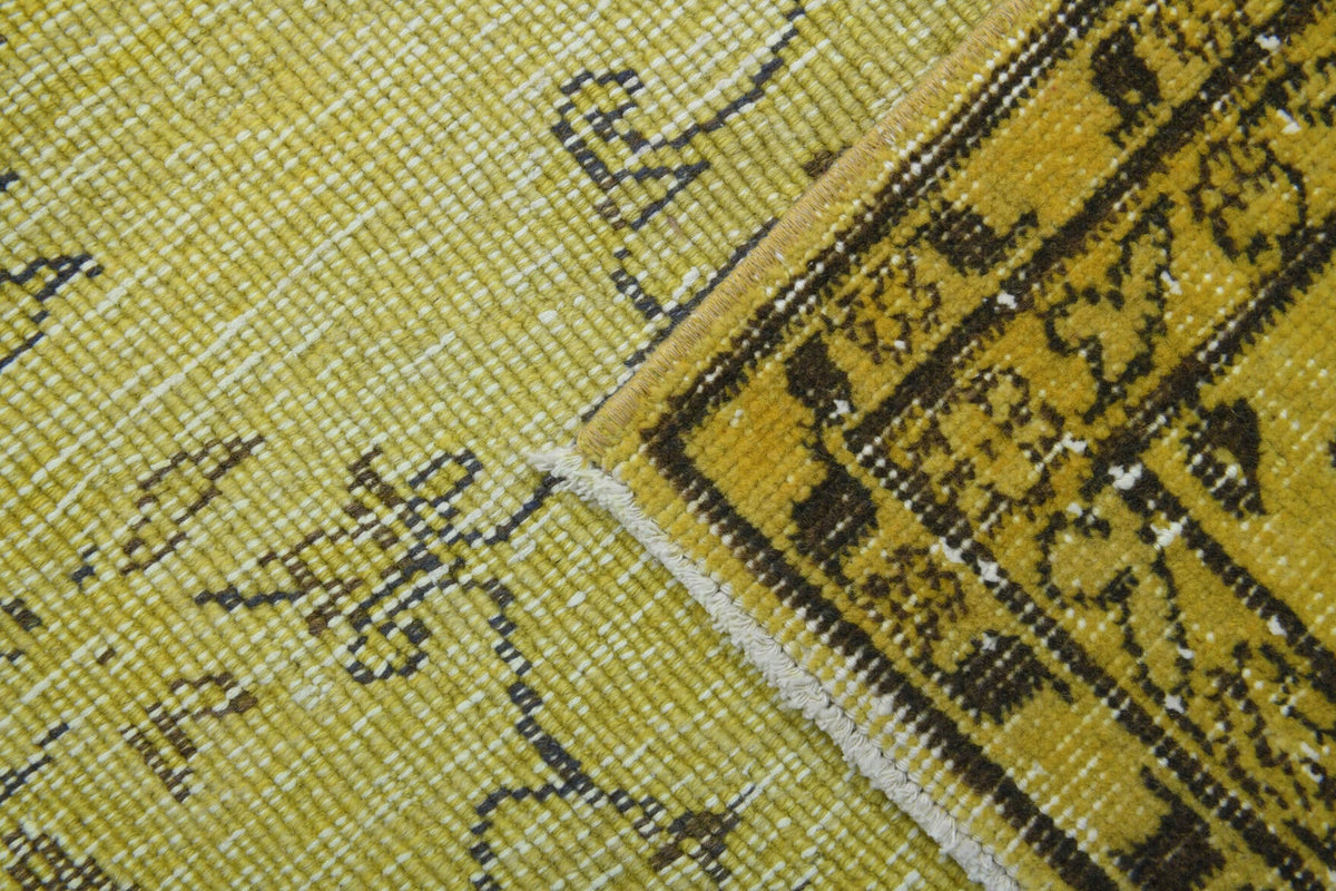 Yellow Vintage Area Oushak Rug