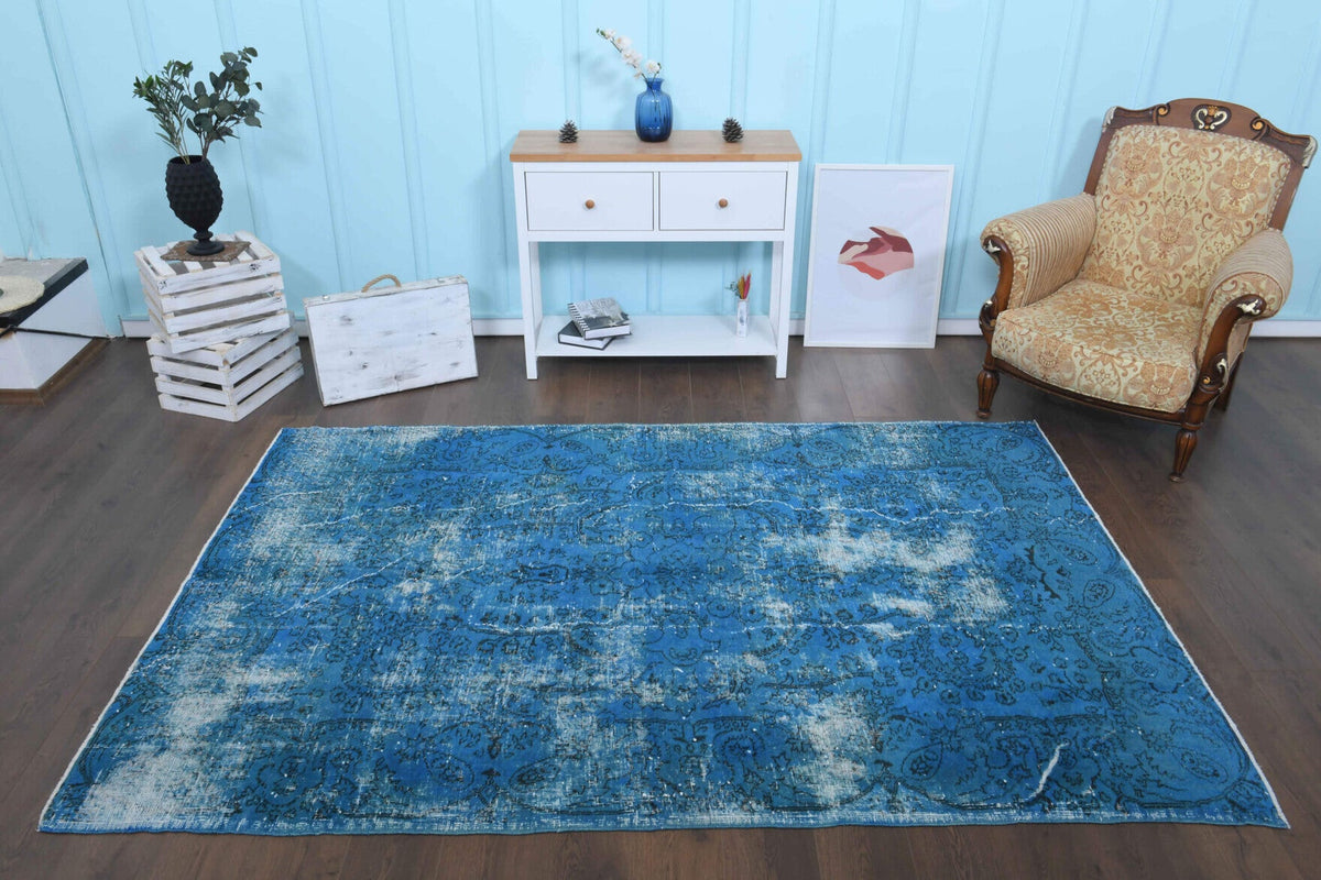 Blue Vintage Area Oushak Rug
