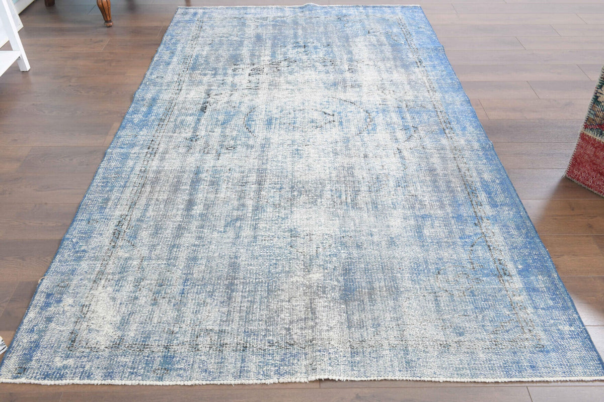 Vintage Oushak Blue Area Rug