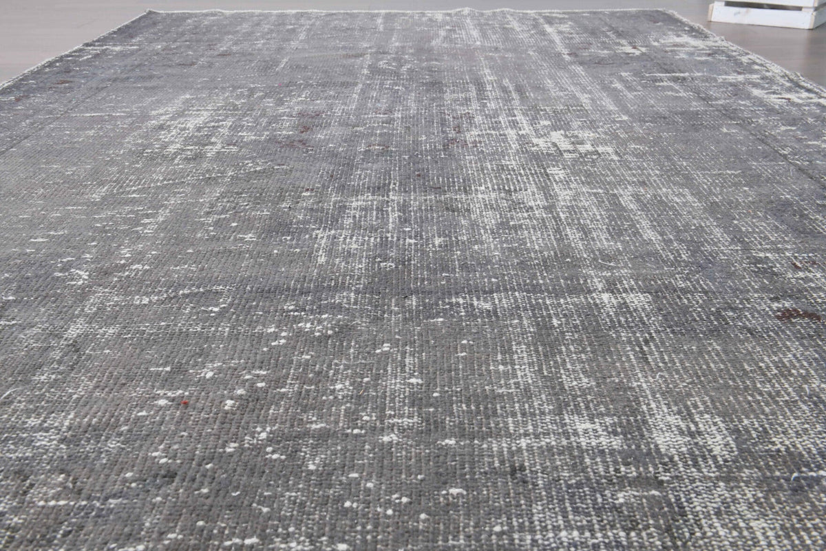 El yapımı vintage halı 183x274 cm düz desenli yün - üstten görünüm