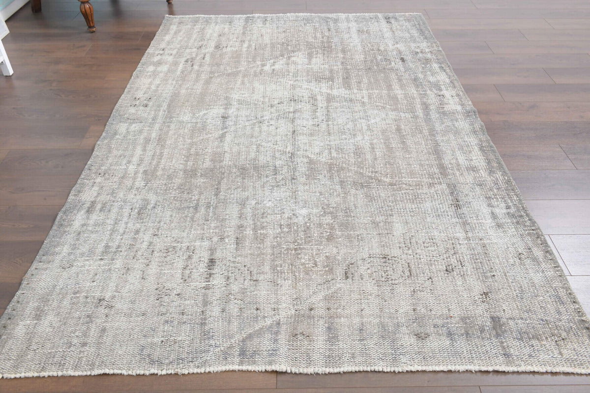 El yapımı vintage halı 173x272 cm düz desenli yün - detay görünümü