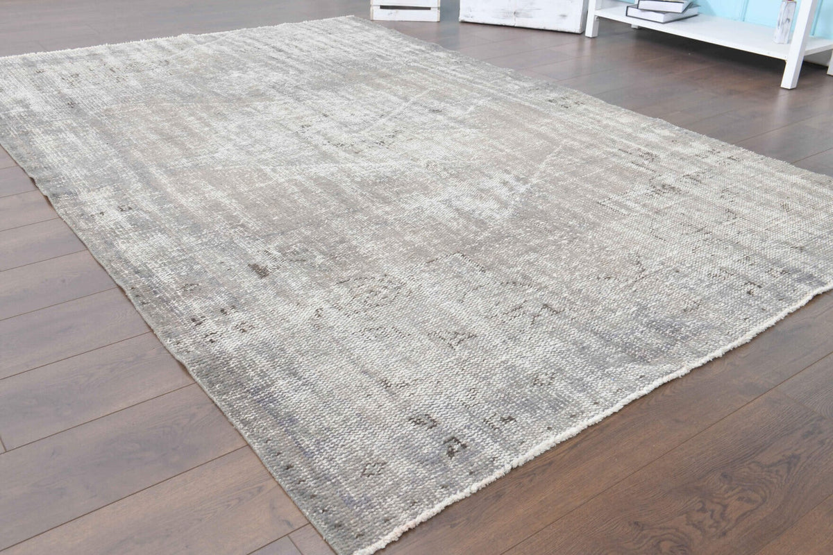 El yapımı vintage halı 173x272 cm düz desenli yün - desen detayı