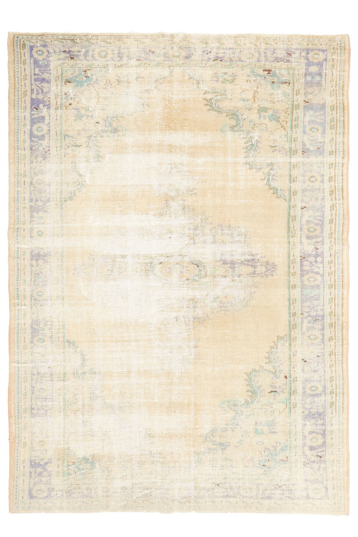 El yapımı vintage halı 188x262 cm oryantal desenli yün