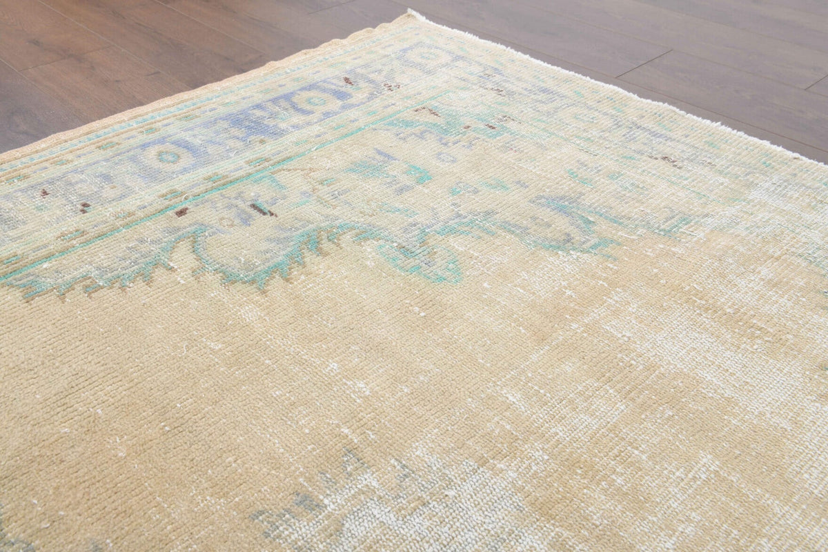 El yapımı vintage halı 188x262 cm oryantal desenli yün - farklı açıdan görünüm