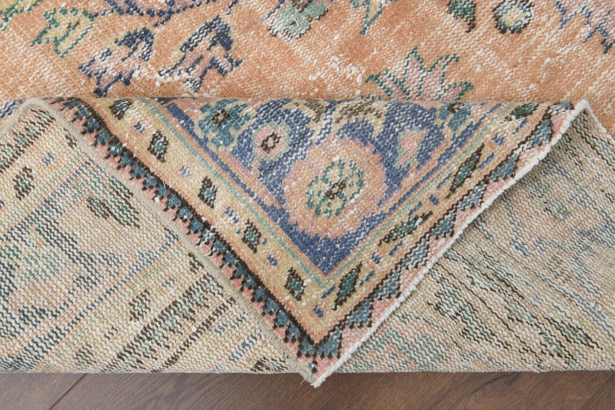El yapımı vintage halı 183x305 cm oryantal desenli yün - üstten görünüm