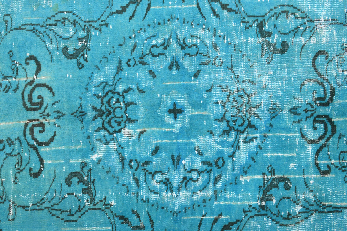 El yapımı vintage halı 193x292 cm oryantal desenli yün - açık alan görünümü