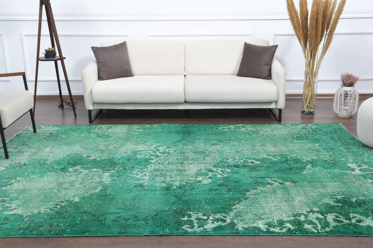 El yapımı vintage halı 208x320 cm çiçek desenli desenli yün - desen detayı