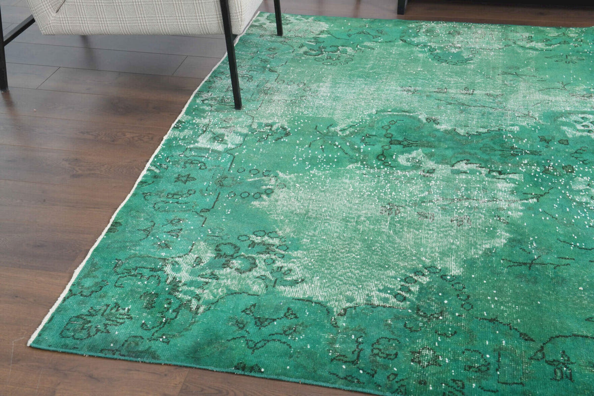 El yapımı vintage halı 208x320 cm çiçek desenli desenli yün - mekan görünümü