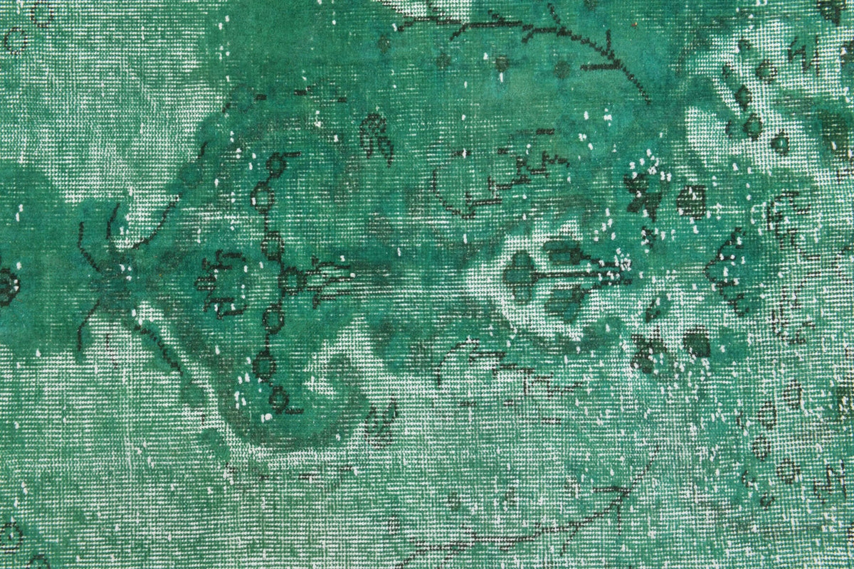 El yapımı vintage halı 208x320 cm çiçek desenli desenli yün - açık alan görünümü