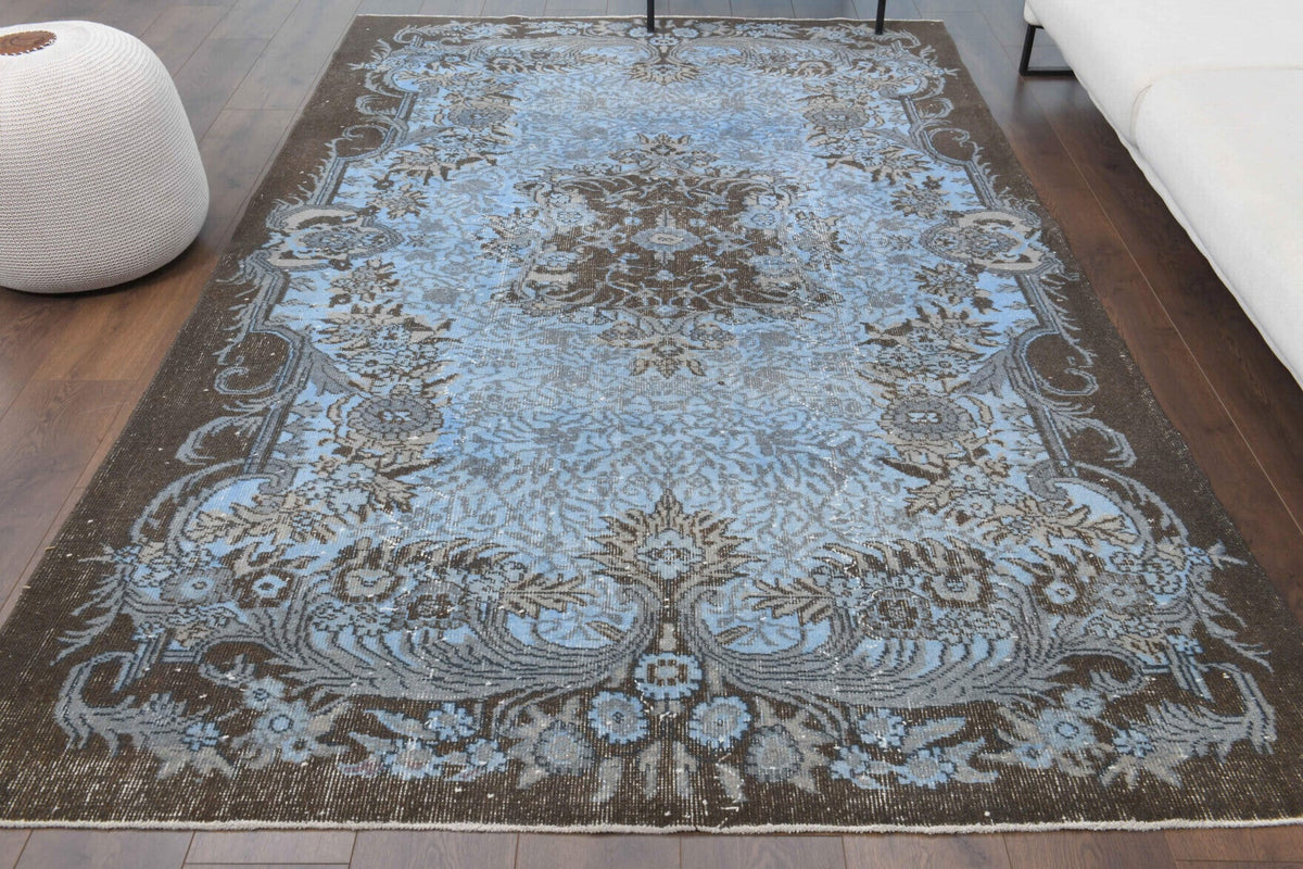 El yapımı vintage halı 180x279 cm oryantal desenli yün - detay görünümü
