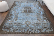 El yapımı vintage halı 180x279 cm oryantal desenli yün - detay görünümü