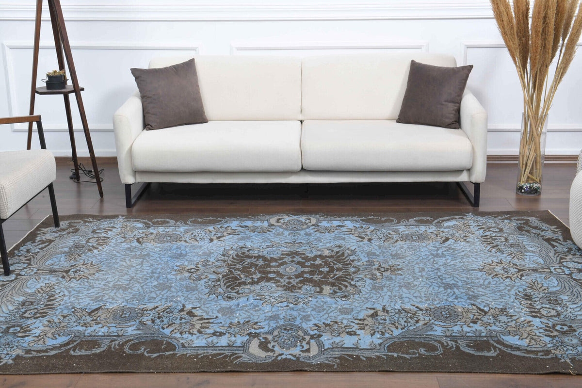 El yapımı vintage halı 180x279 cm oryantal desenli yün - desen detayı