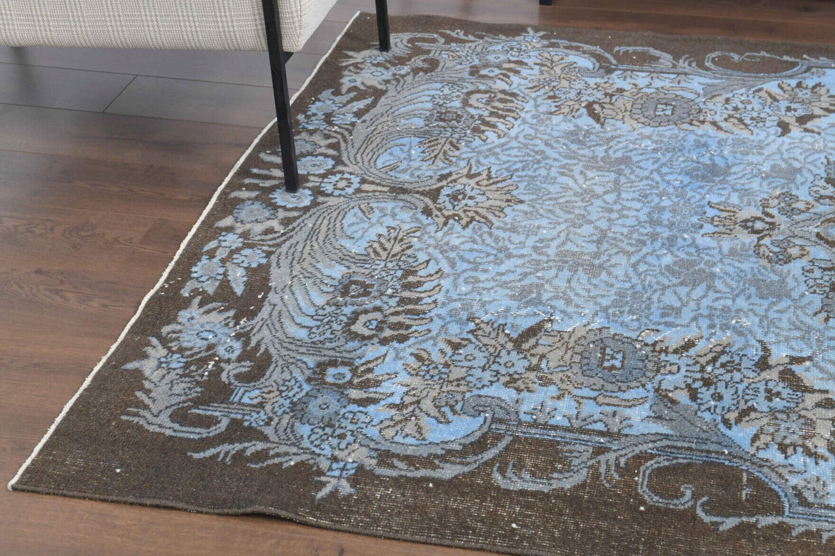 El yapımı vintage halı 180x279 cm oryantal desenli yün - mekan görünümü