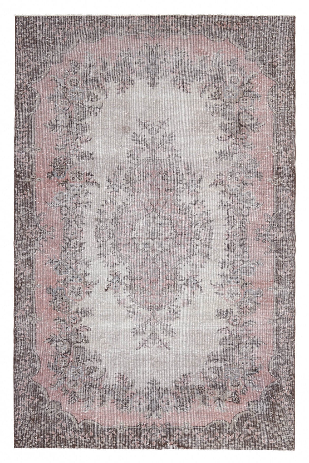 El yapımı vintage halı 183x274 cm oryantal desenli yün