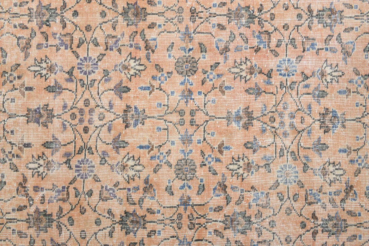 El yapımı vintage halı 188x290 cm çiçek desenli desenli yün - açık alan görünümü