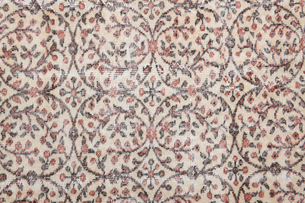 El yapımı vintage halı 170x272 cm çiçek desenli desenli yün - açık alan görünümü