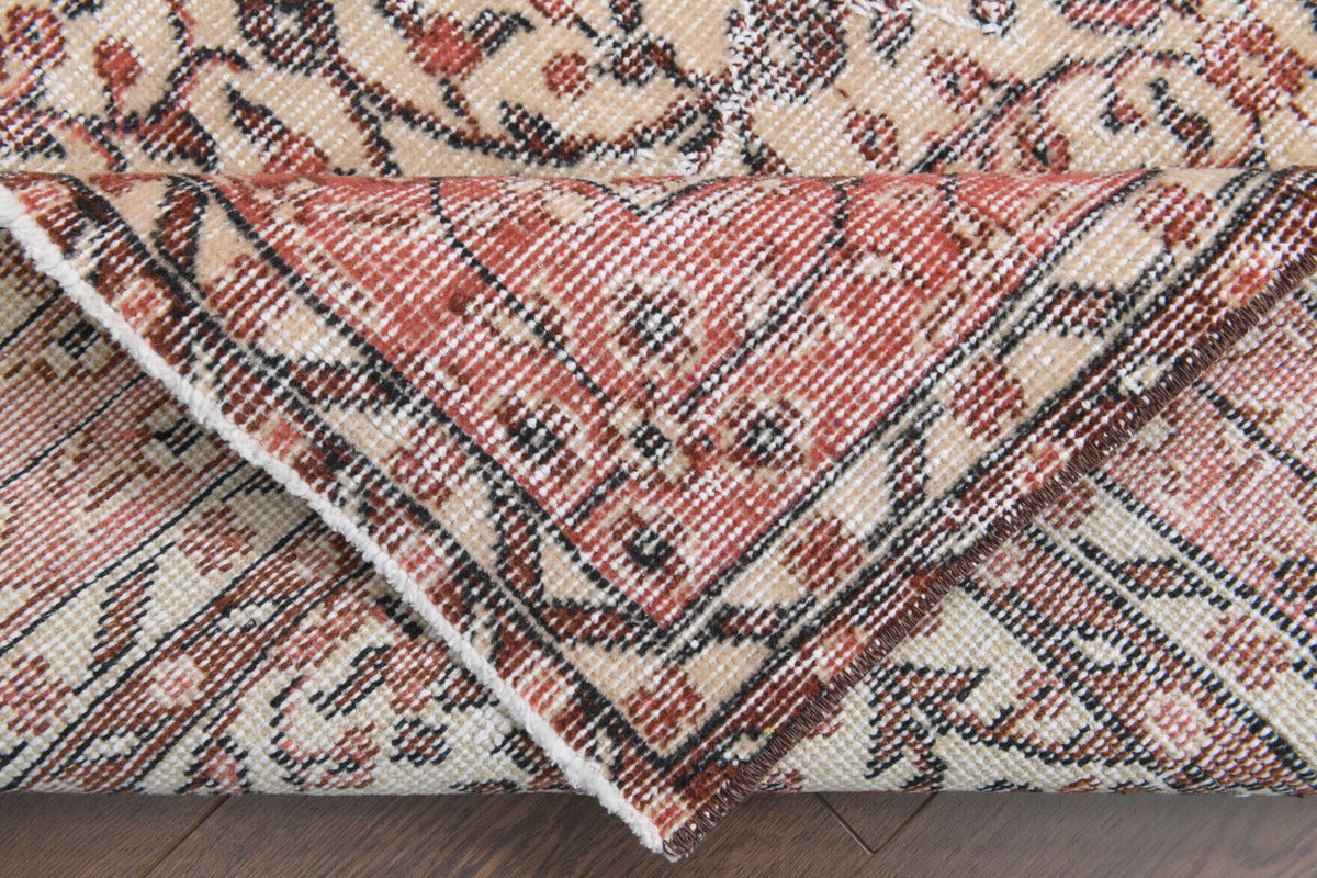 El yapımı vintage halı 170x272 cm çiçek desenli desenli yün - farklı açıdan görünüm