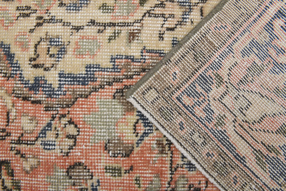 El yapımı vintage halı 201x287 cm oryantal desenli yün - farklı açıdan görünüm