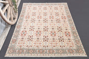1970'lerden Anadolu kökenli oryantal desenli el dokuma vintage halı, 175x252 cm