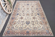 El yapımı vintage halı 198x323 cm oryantal desenli yün - detay görünümü