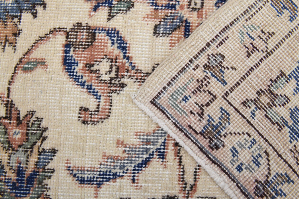 El yapımı vintage halı 198x323 cm oryantal desenli yün - farklı açıdan görünüm