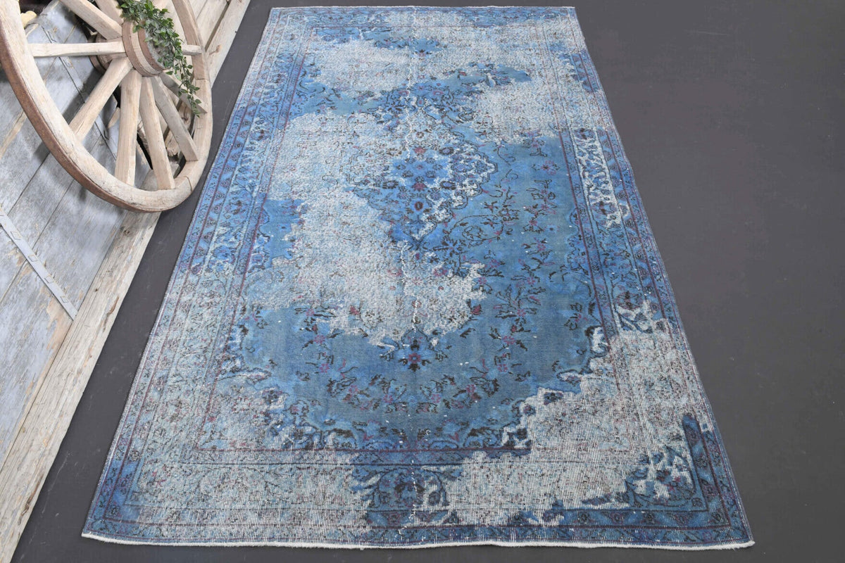1970&prime;s - Blue Distressed Area Oushak Rug