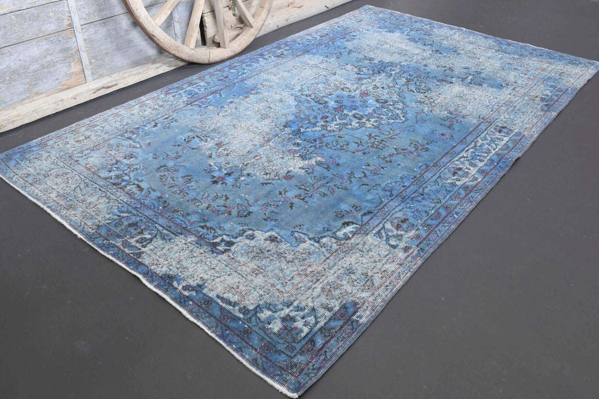 1970&prime;s - Blue Distressed Area Oushak Rug