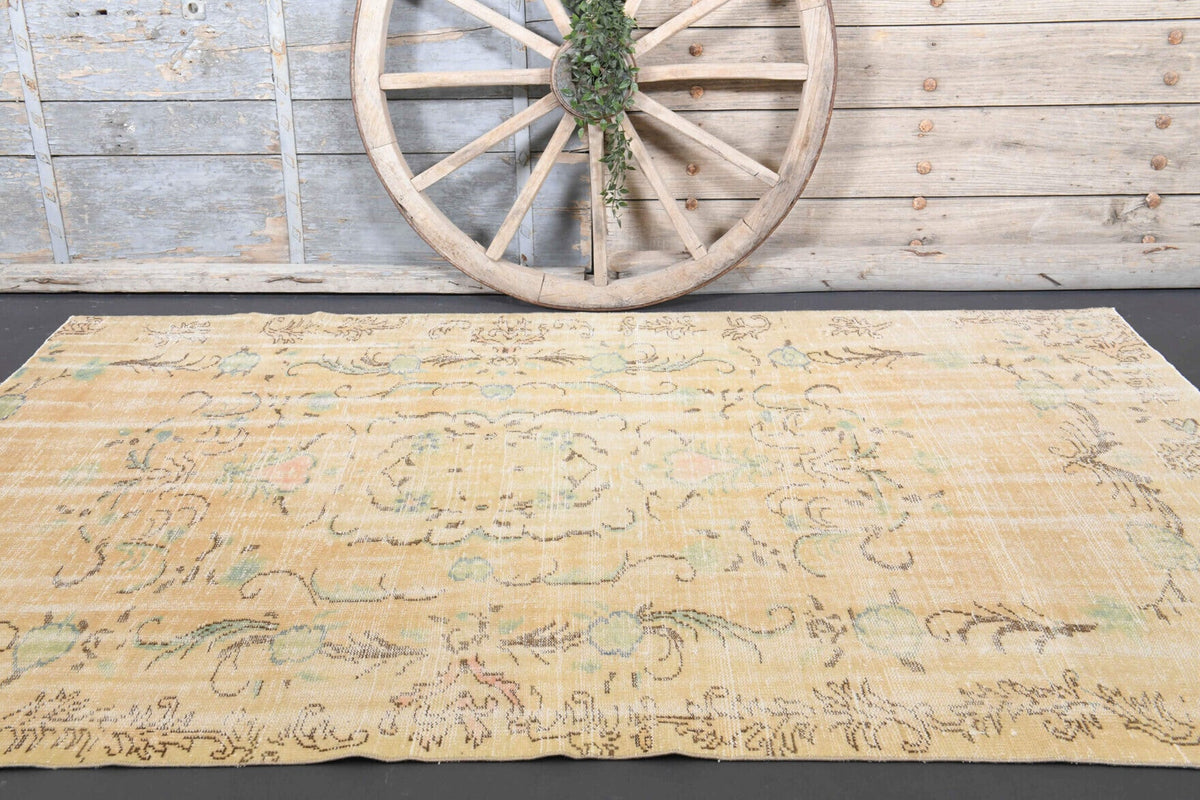 Semi-Antique Neutral Anatolian Area Rug