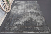 El yapımı vintage halı 213x305 cm çiçek desenli desenli yün - detay görünümü