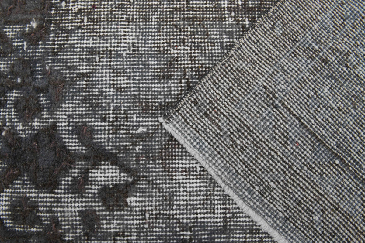 El yapımı vintage halı 213x305 cm çiçek desenli desenli yün - farklı açıdan görünüm