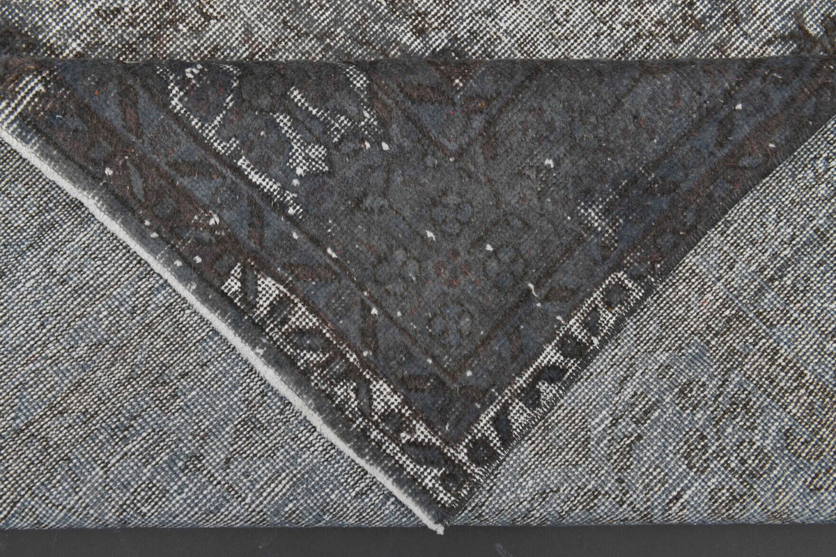 El yapımı vintage halı 213x305 cm çiçek desenli desenli yün - ışık altında renk detayı