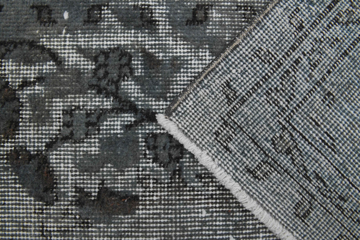 El yapımı vintage halı 201x295 cm çiçek desenli desenli yün - farklı açıdan görünüm