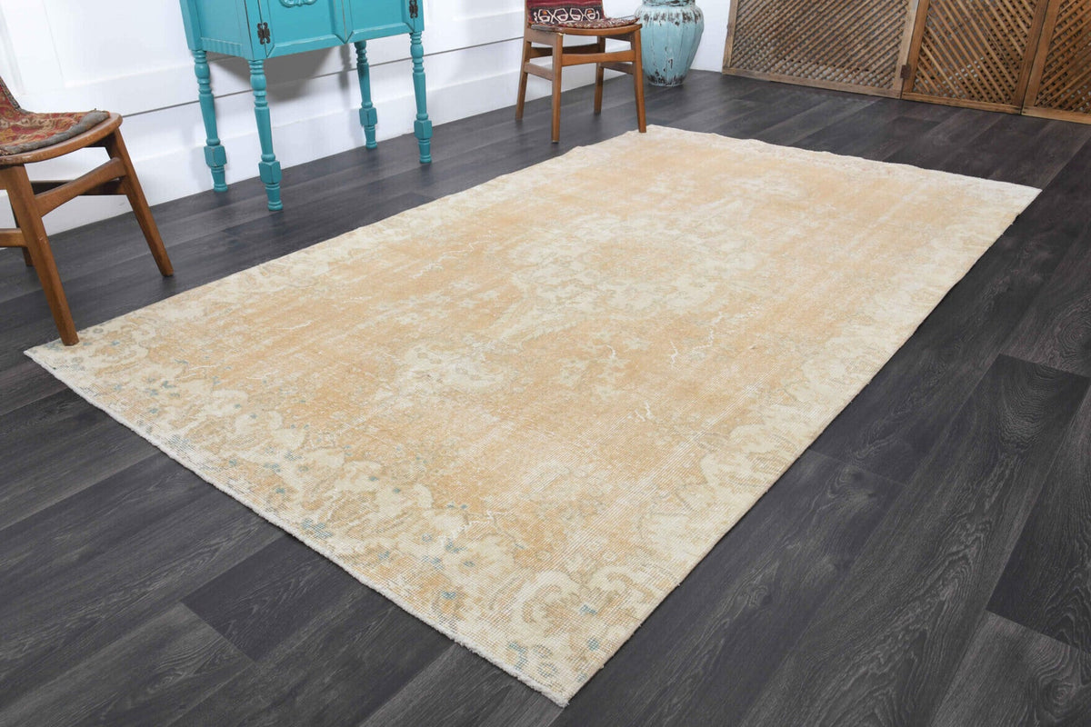 Neutral Vintage Oriental Anatolian Rug