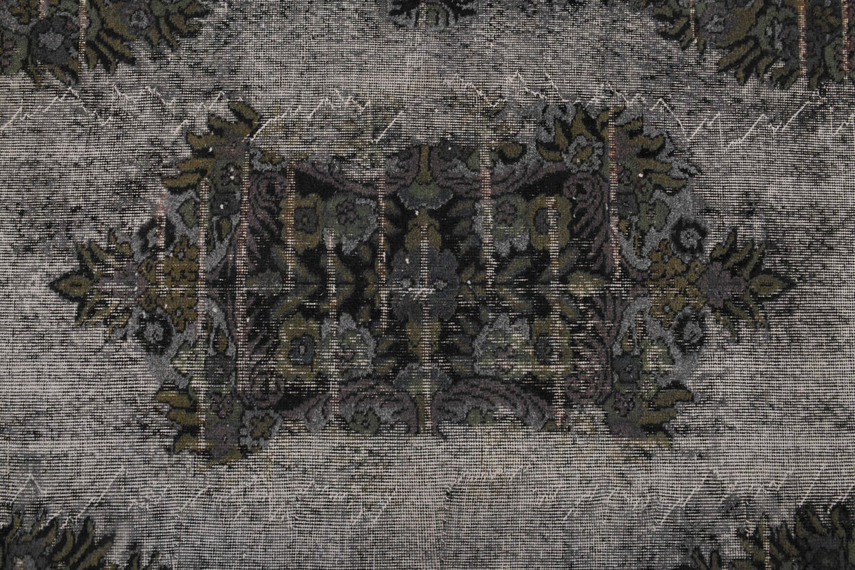Black Relief - Vintage Area Anatolian Rug