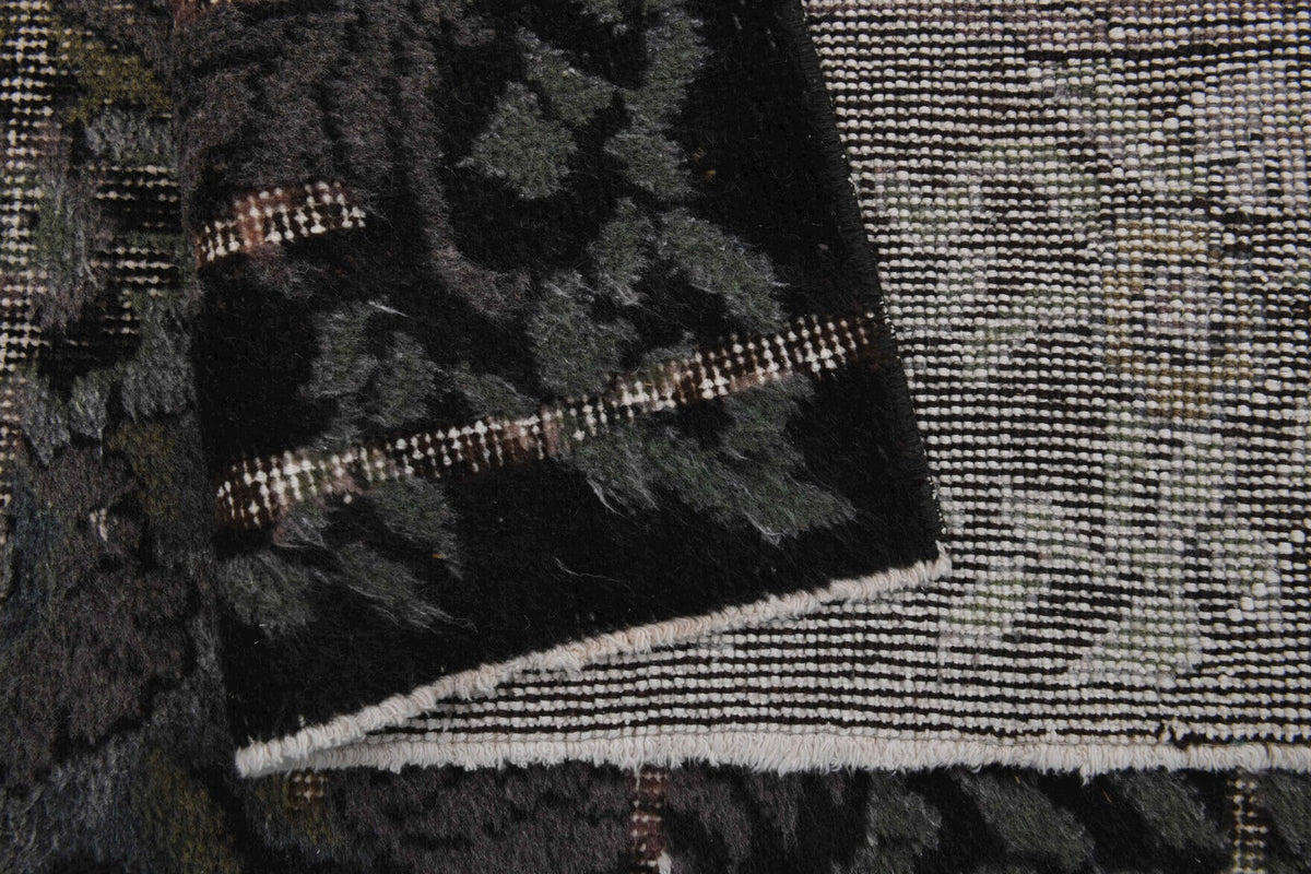 Black Relief - Vintage Area Anatolian Rug