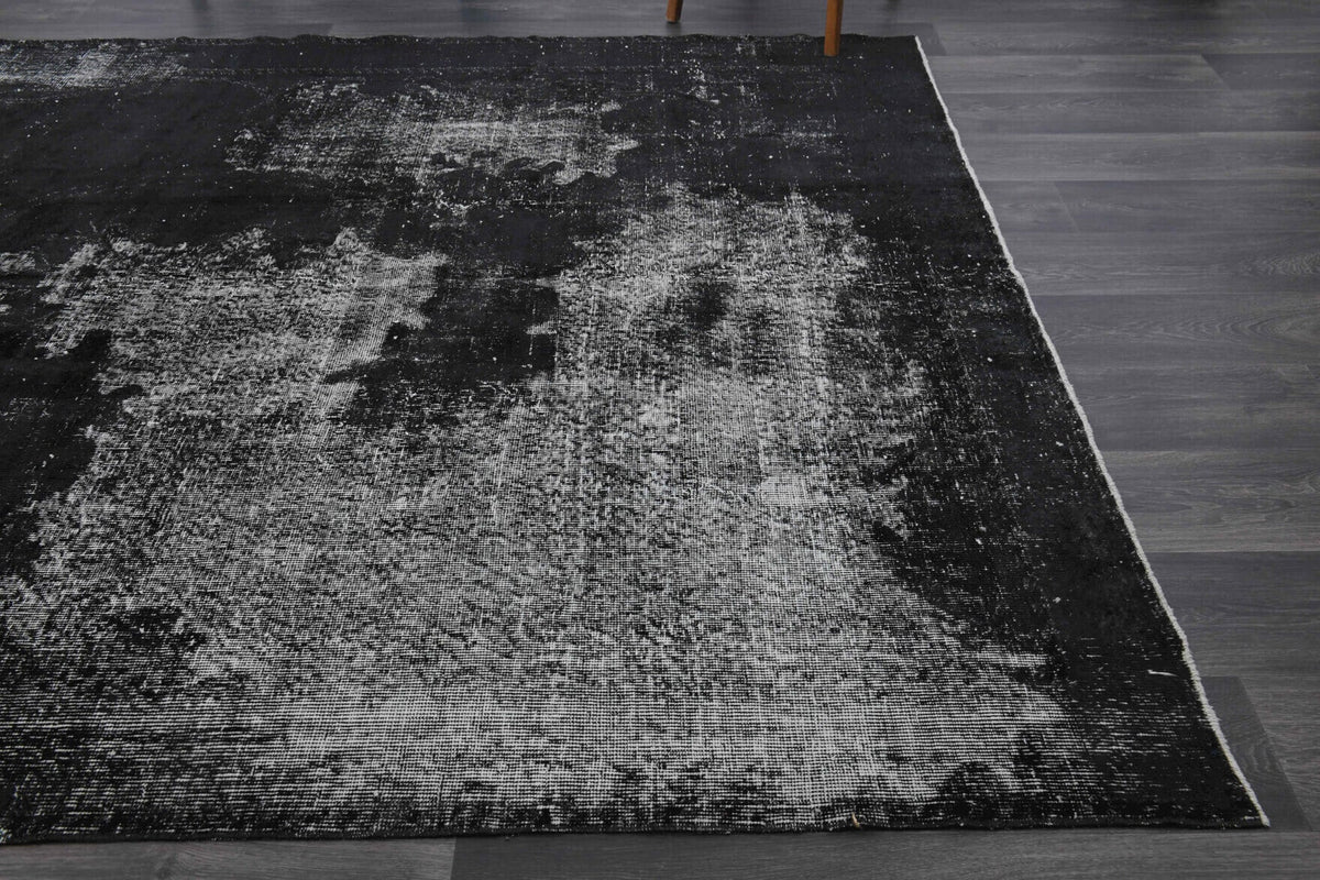 El yapımı vintage halı 183x274 cm düz desenli yün - mekan görünümü